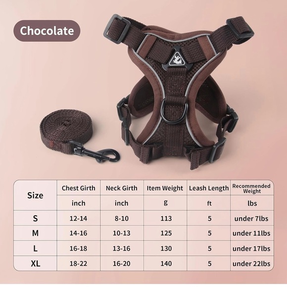 Easy Walk Dog Harness and Leash Set, Samll Dog Step in Vest Harness - Picture 6 of 10